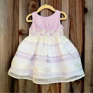 Lavender and White Toddler Party Dress